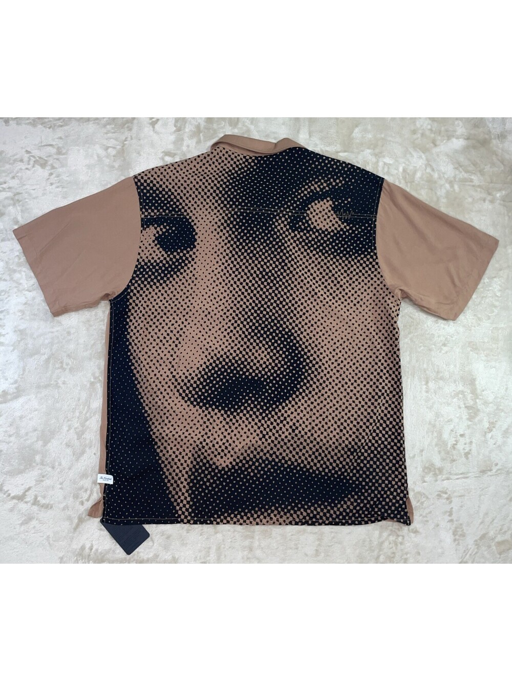 BRAND NEW! The Hundreds Face Woven Button Up Short Sleeve Brown Shirt Mens XL